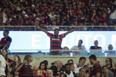 BRAZIL, RIO DE JANEIRO - 08 Haziran 2023; Maracana Stadyumu 'ndaki Copa Libertadores A Grubu' nun beşinci turu için Flamengo x Racing ARG arasındaki maç