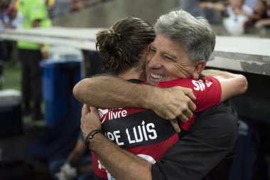 BRAZİL, RIO DE JANEIRO 11 HAZİRAN 2023: Maracana Stadyumu 'ndaki Brezilya Şampiyonası' nın 10. turu için Flamengo x Grmio arasında maç