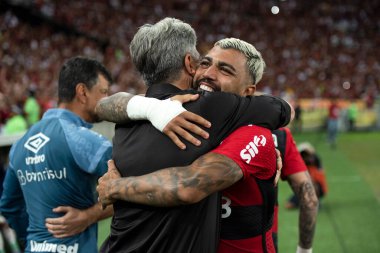 BRAZİL, RIO DE JANEIRO 11 HAZİRAN 2023: Maracana Stadyumu 'ndaki Brezilya Şampiyonası' nın 10. turu için Flamengo x Grmio arasında maç