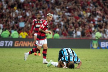 BRAZİL, RIO DE JANEIRO 11 HAZİRAN 2023: Maracana Stadyumu 'ndaki Brezilya Şampiyonası' nın 10. turu için Flamengo x Grmio arasında maç