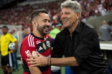 BRAZİL, RIO DE JANEIRO 11 HAZİRAN 2023: Maracana Stadyumu 'ndaki Brezilya Şampiyonası' nın 10. turu için Flamengo x Grmio arasında maç