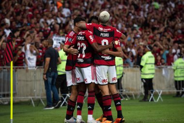 BRAZIL, RIO DE JANEIRO - 28 Haziran 2023: Maracana Stadyumu 'ndaki A Grubu Libertadores' in altıncı turu için Flamengo x Aucas EQU arasındaki maç