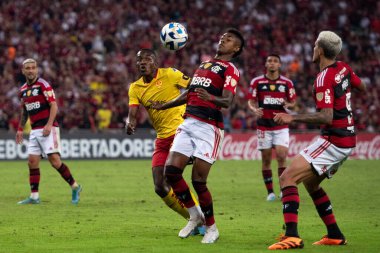 BRAZIL, RIO DE JANEIRO - 28 Haziran 2023: Maracana Stadyumu 'ndaki A Grubu Libertadores' in altıncı turu için Flamengo x Aucas EQU arasındaki maç
