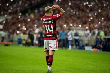 BRAZIL, RIO DE JANEIRO - 1 Temmuz 2023: Brezilya Maracana Stadyumu 'ndaki Brezilya Şampiyonası için Flamengo x Fortaleza maçı