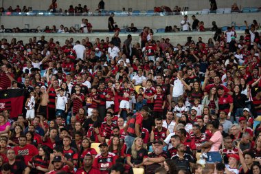 BRAZIL, RIO DE JANEIRO - 1 Temmuz 2023: Brezilya Maracana Stadyumu 'ndaki Brezilya Şampiyonası için Flamengo x Fortaleza maçı
