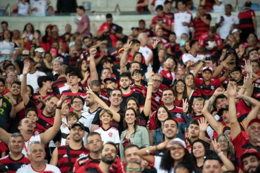BRAZIL, RIO DE JANEIRO - 1 Temmuz 2023: Brezilya Maracana Stadyumu 'ndaki Brezilya Şampiyonası için Flamengo x Fortaleza maçı