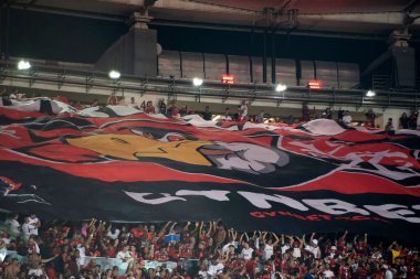 BRAZIL, RIO DE JANEIRO - 1 Temmuz 2023: Brezilya Maracana Stadyumu 'ndaki Brezilya Şampiyonası için Flamengo x Fortaleza maçı