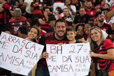 BRAZIL, RIO DE JANEIRO - 1 Temmuz 2023: Brezilya Maracana Stadyumu 'ndaki Brezilya Şampiyonası için Flamengo x Fortaleza maçı