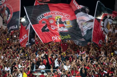 BRAZIL, RIO DE JANEIRO - 05 Temmuz 2023: Maracana Stadyumu 'ndaki Copa do Brasil çeyrek finalinin ilk turu olan Flamengo x Athletico Pr arasındaki maç.