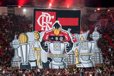 BRAZIL, RIO DE JANEIRO - 05 Temmuz 2023: Maracana Stadyumu 'ndaki Copa do Brasil çeyrek finalinin ilk turu olan Flamengo x Athletico Pr arasındaki maç.