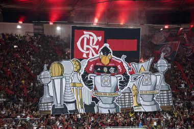 BRAZIL, RIO DE JANEIRO - 05 Temmuz 2023: Maracana Stadyumu 'ndaki Copa do Brasil çeyrek finalinin ilk turu olan Flamengo x Athletico Pr arasındaki maç.