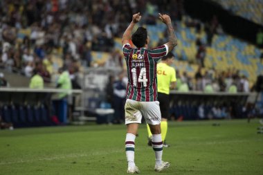 Rio de Janeiro (RJ), 29.07.2023 - Fluminense 'den Cano' nun gol kutlaması. Brezilya Şampiyonası için Maracana 'da Fluminense x Santos maçı.