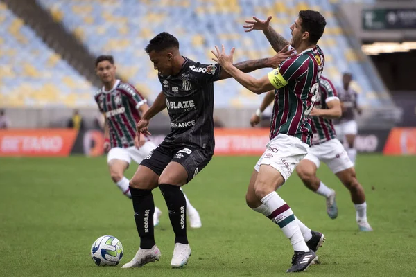 Rio de Janeiro (RJ), 29.07.2023 - Fluminense 'den Marcos Leonardo do Santos ve Nino. Brezilya Şampiyonası için Maracana 'da Fluminense x Santos maçı. 