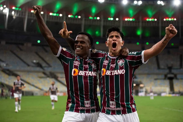 Rio Janeiro 2023 Fluminense Den Cano Nun Gol Kutlaması Brezilya — Stok fotoğraf