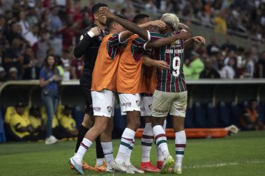 Rio de Janeiro (RJ), 05.08.2023 - Fluminense 'den John Kennedy' nin gol kutlaması. Brezilya Şampiyonası için Maracana 'daki Fluminense x Palmeiras maçı.