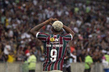 Rio de Janeiro (RJ), 05.08.2023 - Fluminense 'den John Kennedy' nin gol kutlaması. Brezilya Şampiyonası için Maracana 'daki Fluminense x Palmeiras maçı.