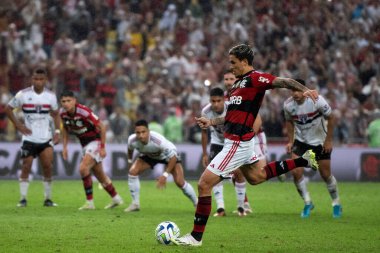 Rio de Janeiro (RJ), 12.08.2023 - Flamingo 'dan Pedro. Flamengo x Sao Paulo arasındaki maç, Brezilya Şampiyonası 'nın 19. raundu için, Maracana' da.