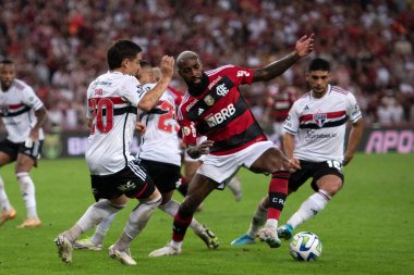 Rio de Janeiro (RJ), 12.08.2023 - Flamengo 'dan Gerson. Flamengo x Sao Paulo arasındaki maç, Brezilya Şampiyonası 'nın 19. raundu için, Maracana' da.