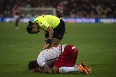 BRAZIL, RIO DE JANEIRO - 26 AĞUSTOS, 2023: Brezilya Şampiyonası için Maracana Stadyumu 'nda Flamengo ve Internacional arasındaki maç.