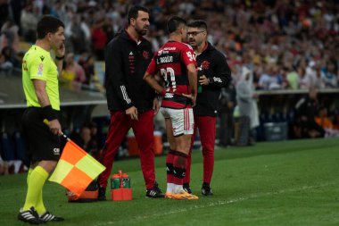 BRAZIL, RIO DE JANEIRO - 26 AĞUSTOS, 2023: Brezilya Şampiyonası için Maracana Stadyumu 'nda Flamengo ve Internacional arasındaki maç.