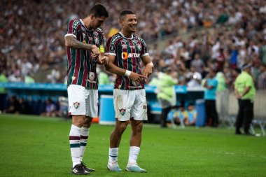 BRAZIL, RIO DE JANEIRO - 26. AĞUSTOS 2023: Maracana Stadyumu 'ndaki Libertadores çeyrek finalleri için Fluminense x Olimpia (PAR) arasındaki maç.