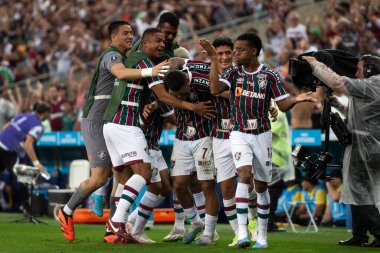 BRAZIL, RIO DE JANEIRO - 26. AĞUSTOS 2023: Maracana Stadyumu 'ndaki Libertadores çeyrek finalleri için Fluminense x Olimpia (PAR) arasındaki maç.
