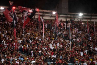BRAZIL, RIO DE JANEIRO - 26 AĞUSTOS, 2023: Brezilya Şampiyonası için Maracana Stadyumu 'nda Flamengo ve Internacional arasındaki maç.
