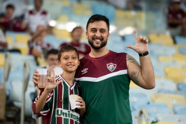 BRAZIL, RIO DE JANEIRO - 26. AĞUSTOS 2023: Maracana Stadyumu 'ndaki Libertadores çeyrek finalleri için Fluminense x Olimpia (PAR) arasındaki maç.