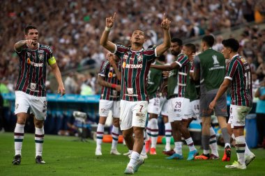 BRAZIL, RIO DE JANEIRO - 26. AĞUSTOS 2023: Maracana Stadyumu 'ndaki Libertadores çeyrek finalleri için Fluminense x Olimpia (PAR) arasındaki maç.