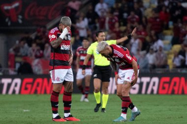 BRAZIL, RIO DE JANEIRO - 26 AĞUSTOS, 2023: Brezilya Şampiyonası için Maracana Stadyumu 'nda Flamengo ve Internacional arasındaki maç.