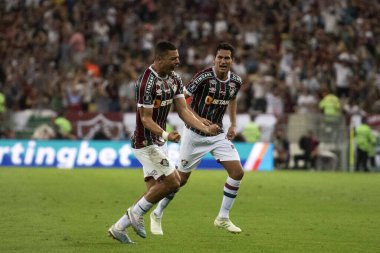 BRAZIL, RIO DE JANEIRO - 26. AĞUSTOS 2023: Maracana Stadyumu 'ndaki Libertadores çeyrek finalleri için Fluminense x Olimpia (PAR) arasındaki maç.