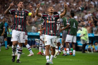 BRAZIL, RIO DE JANEIRO - 26. AĞUSTOS 2023: Maracana Stadyumu 'ndaki Libertadores çeyrek finalleri için Fluminense x Olimpia (PAR) arasındaki maç.