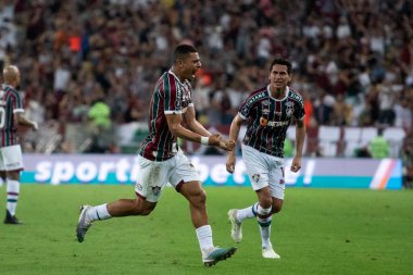 BRAZIL, RIO DE JANEIRO - 26. AĞUSTOS 2023: Maracana Stadyumu 'ndaki Libertadores çeyrek finalleri için Fluminense x Olimpia (PAR) arasındaki maç.