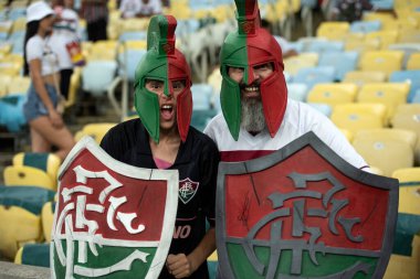 BRAZIL, RIO DE JANEIRO - 26. AĞUSTOS 2023: Maracana Stadyumu 'ndaki Libertadores çeyrek finalleri için Fluminense x Olimpia (PAR) arasındaki maç.