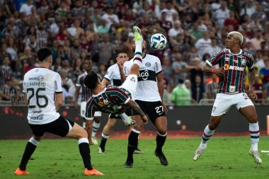BRAZIL, RIO DE JANEIRO - 26. AĞUSTOS 2023: Maracana Stadyumu 'ndaki Libertadores çeyrek finalleri için Fluminense x Olimpia (PAR) arasındaki maç.