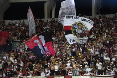 RIO DE JANEIRO, BRAZIL - 02ND EPTEMBER, 2023: Brezilya Şampiyonası için Estdio Nilton Santos 'ta Botafogo x Flamengo maçı. 