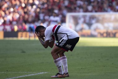 Rio de Janeiro (RJ) - 17.09.2023: Sao Paulo 'lu Nestor. Maracana 'daki Flamengo x Sao Paulo maçı. Copa do Brasil finalinin ilk ayağı.