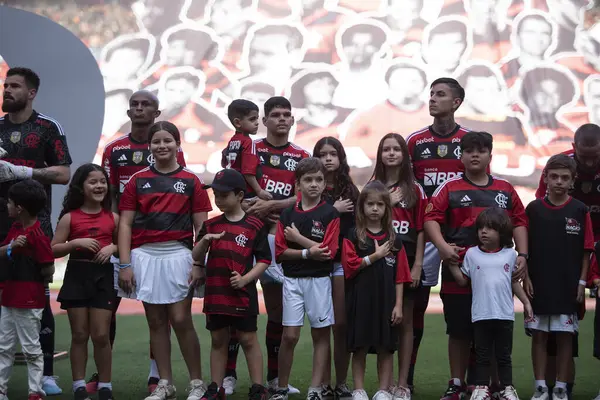 Rio Janeiro 2023 Partido Entre Flamengo Sao Paulo Maracana Primera —  Fotos de Stock