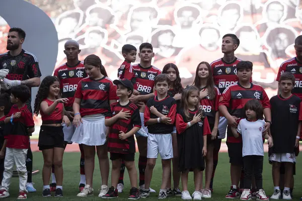 Rio Janeiro 2023 Partido Entre Flamengo Sao Paulo Maracana Primera —  Fotos de Stock