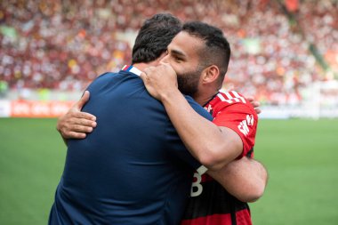 Rio de Janeiro (RJ), 09 / 30 / 2023 - Thiago Maia do Flamengo ve Rogerio Ceni, Bahia koçu. Maracan 'daki Brezilya Şampiyonası için Flamengo x Bahia arasındaki maç.