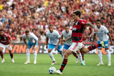 Rio de Janeiro (RJ), 09/30/2023 - Pedro do Flamengo. Maracan 'daki Brezilya Şampiyonası için Flamengo x Bahia arasındaki maç.