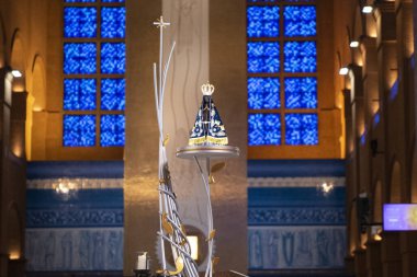 Sao Paulo, Aparecida, Brezilya - 19 Ekim 2023. Aparecida Leydisi Bazilikası.        