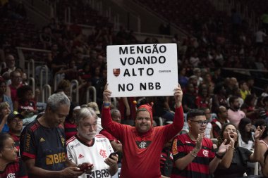Rio de Janeiro, Rio de Janeiro, Brezilya - 25 Ocak 2024. Flamengo x Uniao Korintliler. Maracanazinho Stadyumu 'nda NBB.   