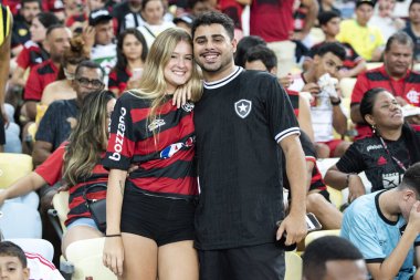 Rio de Janeiro, Rio de Janeiro, Brezilya - 7 Şubat 2024. Campeonato Carioca 2024 için Maracana 'da Botafogo x Flamengo.       