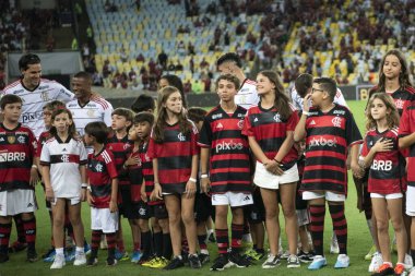 Rio de Janeiro (RJ), 09.03.2024 - FLAMENSE x FLAMENGO - Maracan 'daki Fluminense x Flamengo maçı, Campeonato Carioca' nın yarı finalinin ilk maçı.                 