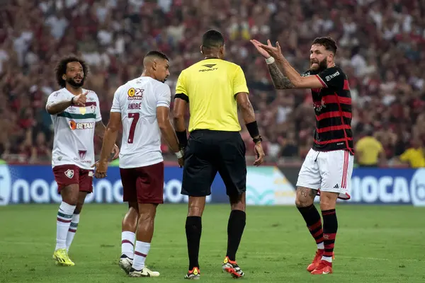 stock image Rio de Janeiro (RJ), 16.03.2024 - FLAMENGO x FLUMINENSE - Match between Flamengo x Fluminense at Maracan, second game of the semi-final of the Campeonato Carioca.                     