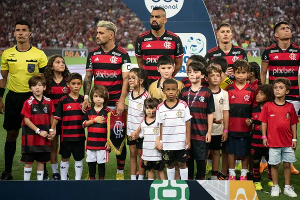 Rio Janeiro 2024 Flamengo Fluminense Match Flamengo Fluminense Maracan Segundo — Fotografia de Stock