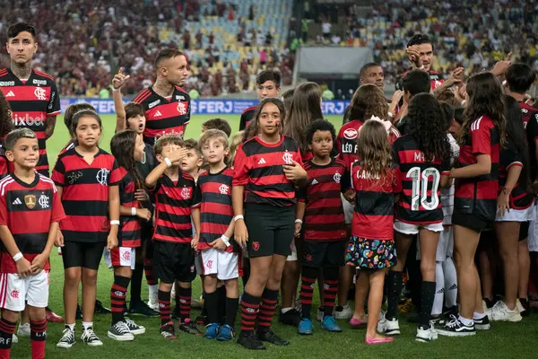 Rio Janeiro 2024 Flamengo Fluminense Partido Entre Flamengo Fluminense Maracán —  Fotos de Stock
