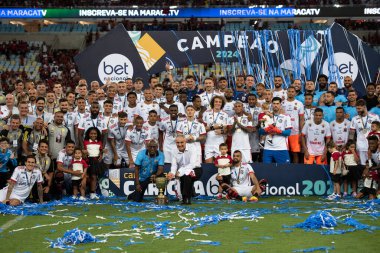 Rio de Janeiro, Rio de Janeiro, Brezilya - 7 Nisan 2024. Flamengo x Nova Iguau Maracan Stadyumu 'nda. Carioca Şampiyonası Finali.                    