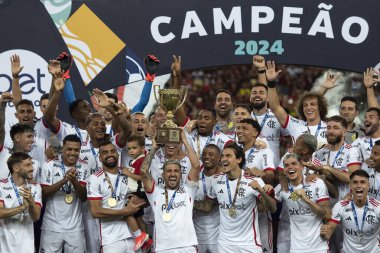 Rio de Janeiro, Rio de Janeiro, Brezilya - 7 Nisan 2024. Flamengo x Nova Iguau Maracan Stadyumu 'nda. Carioca Şampiyonası Finali.                    